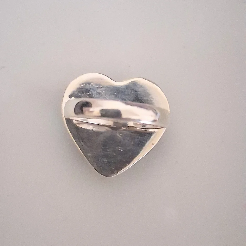 SPINY OYSTER TURQUOISE HEART RING 925 STERLING SILVER SIZE 7